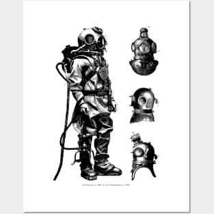 Vintage Deep Sea Diver Posters and Art